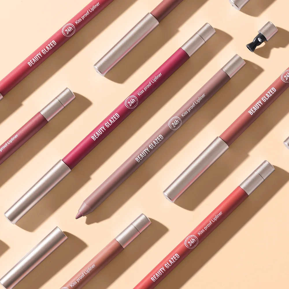 10 สีลิปไลเนอร์กันน้ํา, กันเหงื่อ, Matte Multi-Color Correcting Lip Pencil Lip Plumping เครื่องสําอาง