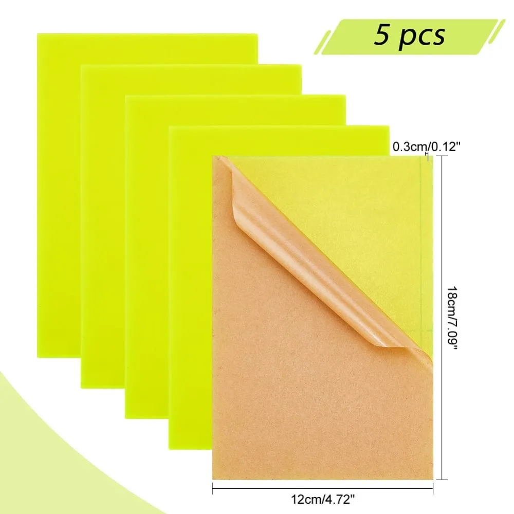 5 Pack Acrylic Sheets Translucent Yellow Cast Sheets Transparent Plastic Sheets Laser Cutting Panels for DIY Crafts Picture