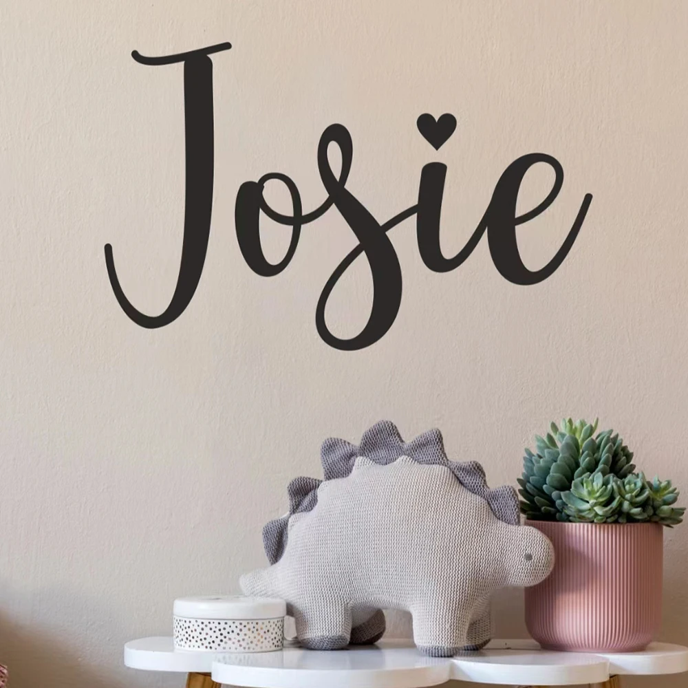 

Personalized Name Baby Room Wall Stickers Heart Custom Name Wall Decals Kids Nursery Room Decor
