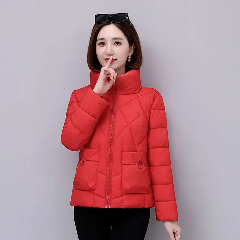 Autumn and Winter Warm Short Jacket Long-sleeved  Parkas 2023 New Women Cotton-padded Tops Slim Fit Cotton Coat RE-2987