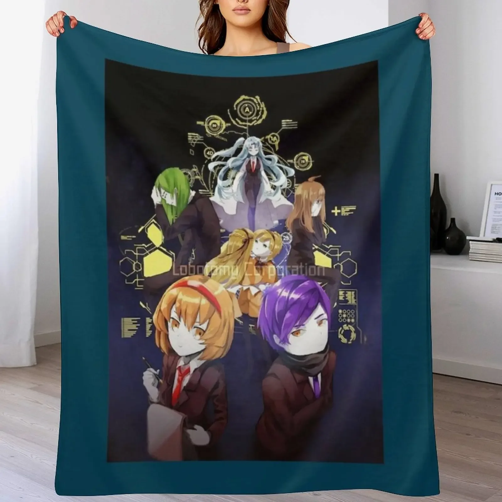 

Aesthetic kawaii Lobotomy Corporation Throw Blanket Spring Fall Cozy Throw Blanket for Couch
