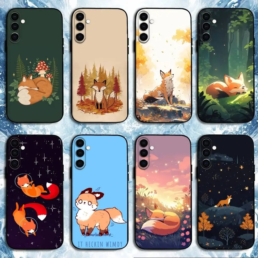 

Cute Animal Fox Phone Case For Samsung Galaxy A73,A72,A71,A70,A53,A52,A51,Others Soft Black Shell