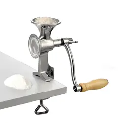 Hand Crank Grain Mill Coarseness Adjustable Wooden Handle Manual Grain Grinder for Grinding Nut Corn Seed Coffee Kitchen