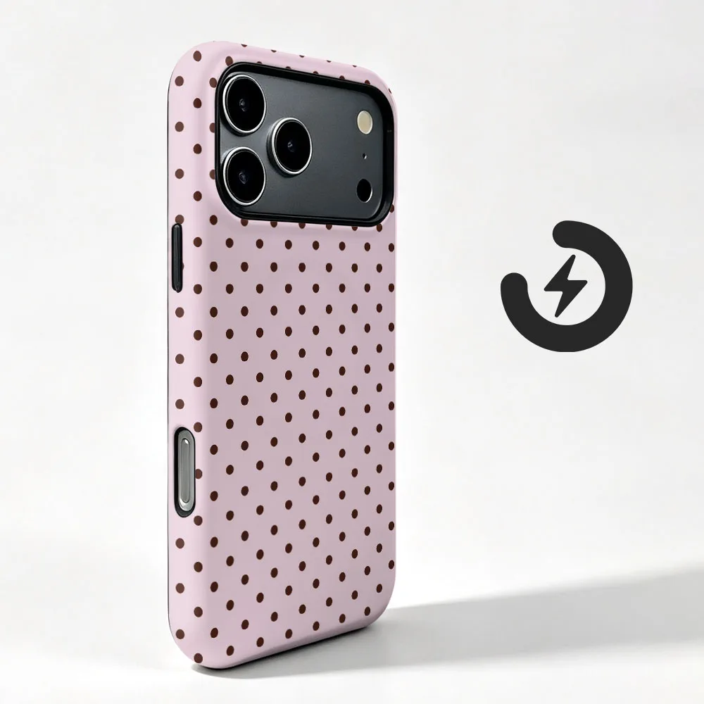 Magnetic Phone Case For Oneplus 13T 13S 13R 12 15R 15 15T 12R ACE 5 2V 3V 6 6T Pro Cute Polka Dot 2 in 1 Film Shell Cover view 4