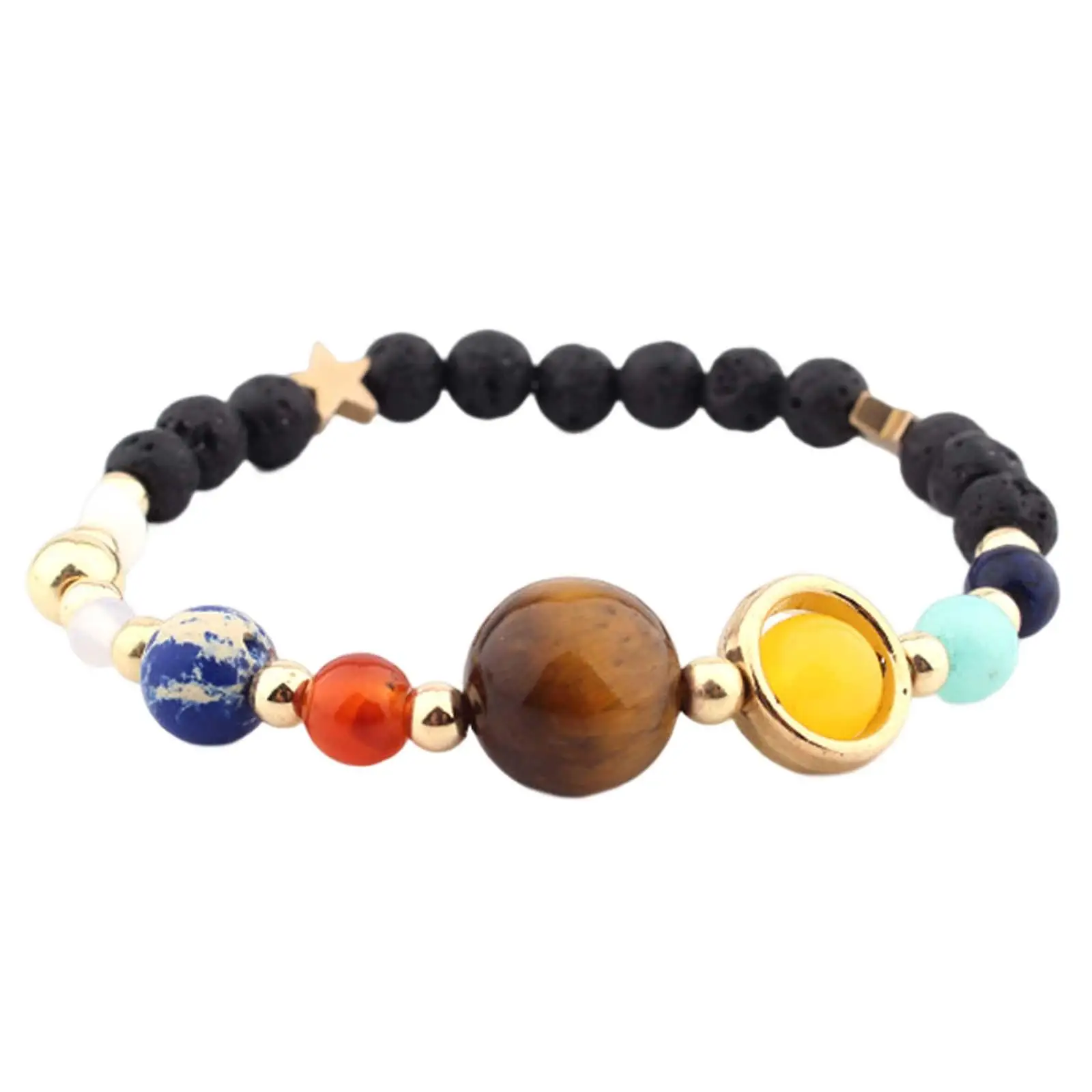 Women Solar System Bracelet Comfortable to Wear Stone Beads Bracelet Bangle