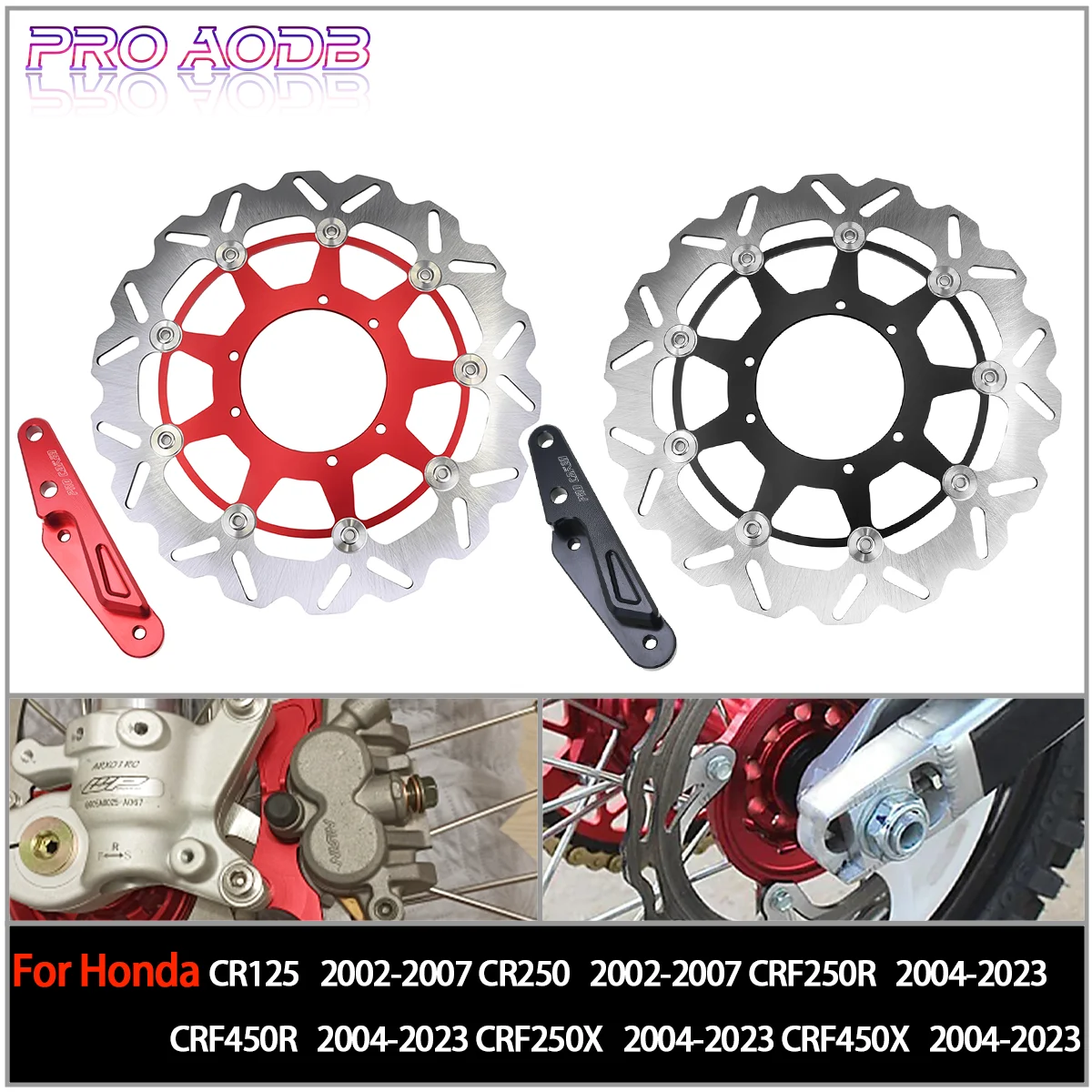 

320MM Motocross Rotor Disk Front Floating Brake Disc Brake Caliper Bracket For Honda 450RX CR CRF 250R 450R 250X 450X 2002-2024