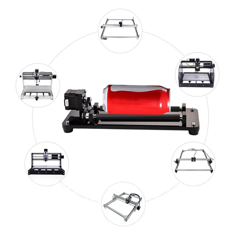 طبلة دوارة بالليزر، وحدة نقش طبلة دوارة ذات محور Y قابلة للتعديل، للأشياء المنحنية، قطر زجاج النبيذ في الخزان، سهلة الاستخدام-