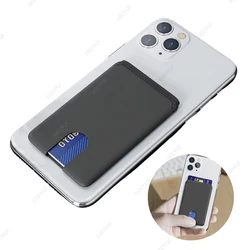 Silicone Phone Card Holder Minimalist Slim Case Credit Cardholder Sticker Mobile Phone Wallet Compatible for Iphone Android