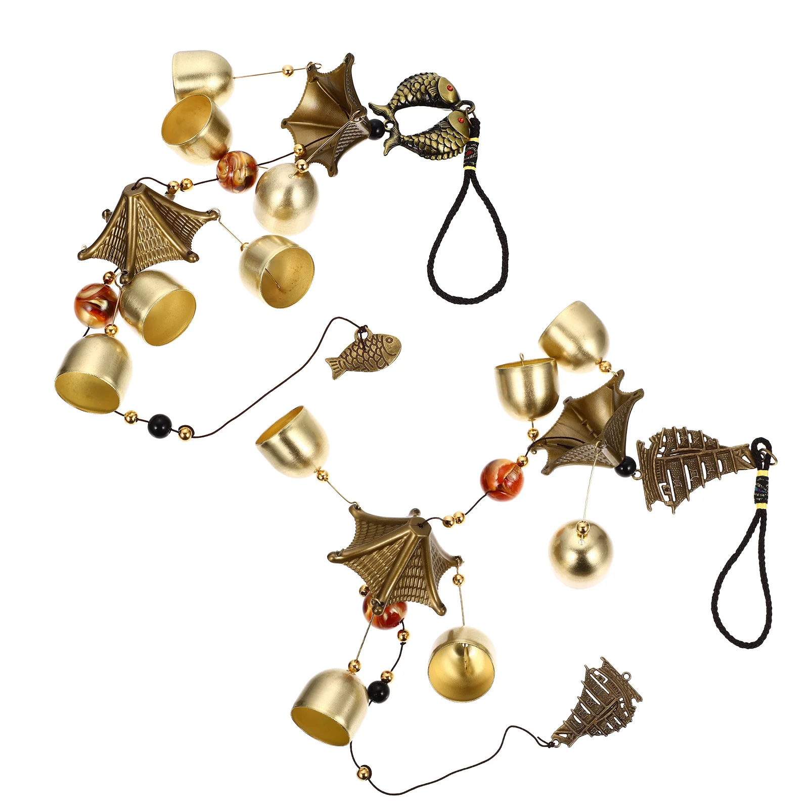 

2Pcs Retro Wind Bell Hangings Delicate Wind Chime Pendant Indoor Outdoor Home Decoration Living Room Garden Home Chime Decor