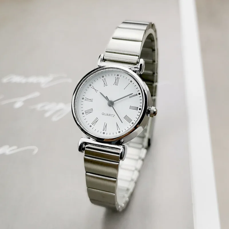Women's Quartz Watch Vintage Light Luxury Bamboo Style Steel Strap Mini Dial High End Elegant Casual Ladies Wristwatch Girl Gift