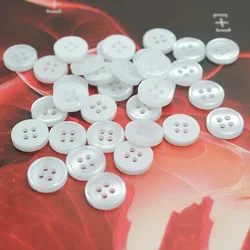 Shirt Buttons with 4Holes, Shirt Buttons, Apparel Supplies, Sewing Accessories, Resin Shirt Button, White Color, 11mm, 100Pcs