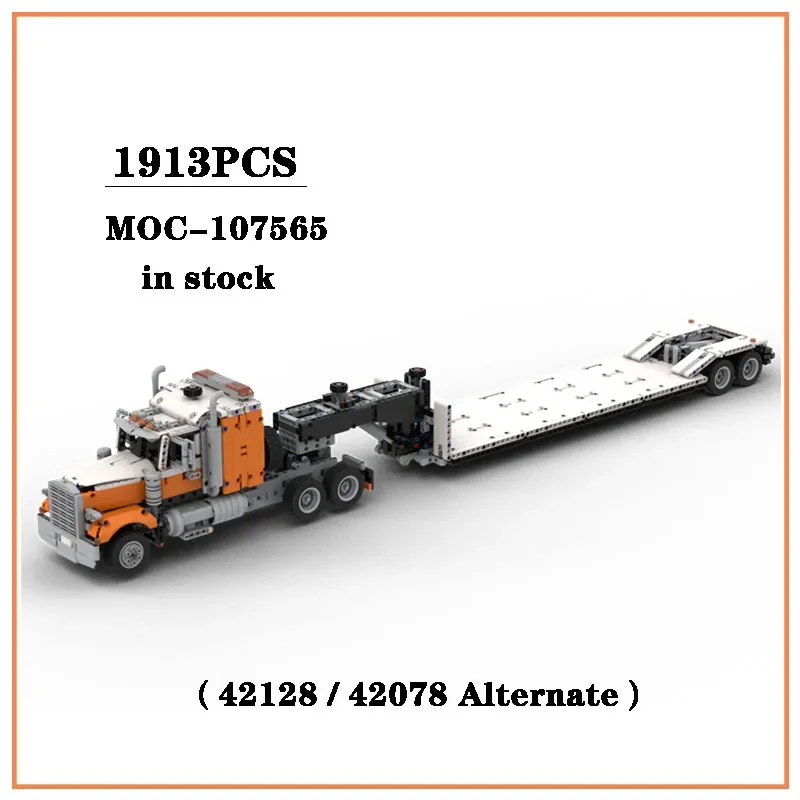 

Building Block MOC-107565 Truck and Goose Neck Trailer (42128/42078 Spare) Splicing 1913PCS Children Birthday Gift Christmas Toy