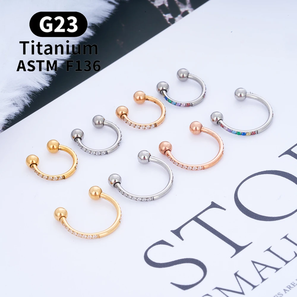 

G23 Titanium Nose Piercing Earrings Hoop Earrings Zircon Nose Jewllery Women's Trend Earrings Body Jewelry for Women