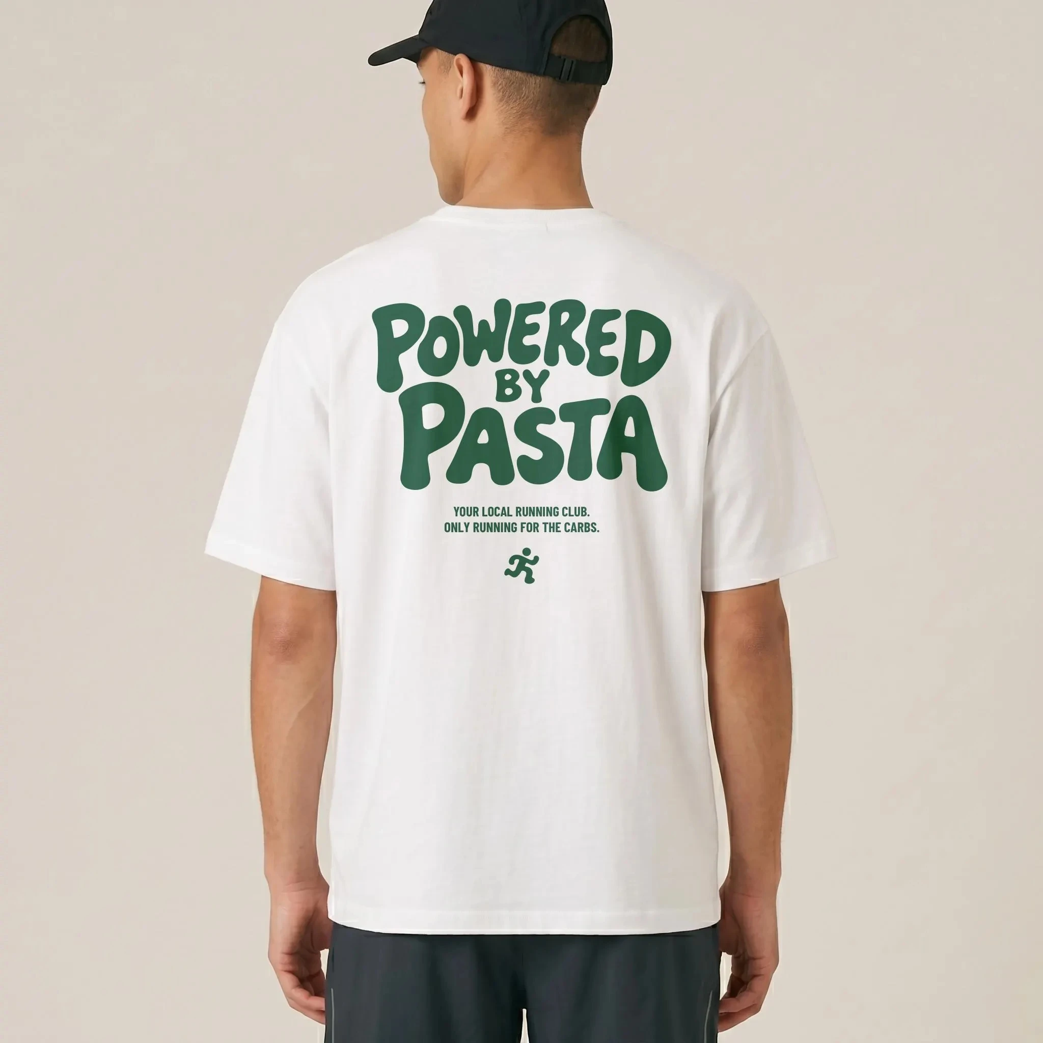 Powered By Pasta Running Vibes Shirt Funny Runner T-Shirt  Running Retro Oversized Tee  Running Gift Sport Casual Shirt