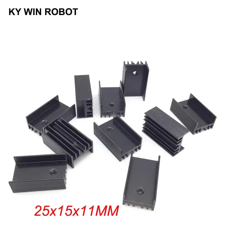 

10pcs Aluminium TO-220 Heatsink TO 220 Heat Sink Transistor Radiator TO220 Cooler Cooling black 25*15*11MM