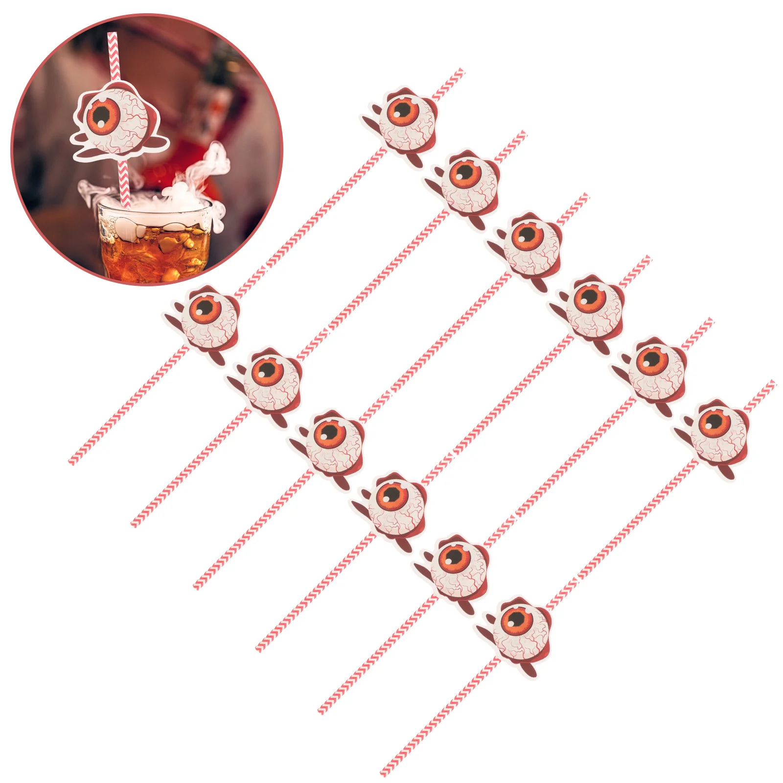 

24 шт., бумажные трубочки для Хэллоуина, новинка, дизайн, безопасные гладкие трубочки для напитков, коктейльный сок, украшение для Хэллоуина