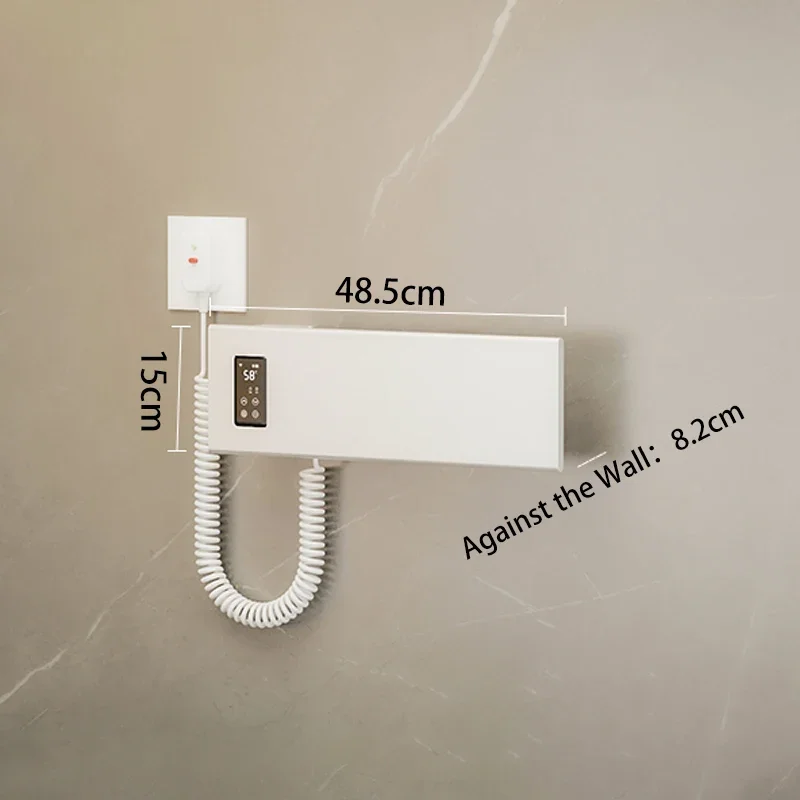 Temperature&Time Control Digital Display Heating Towel Rack Bathroom Electric Towel Rack Towel Dryer Free Punch Heater Towel