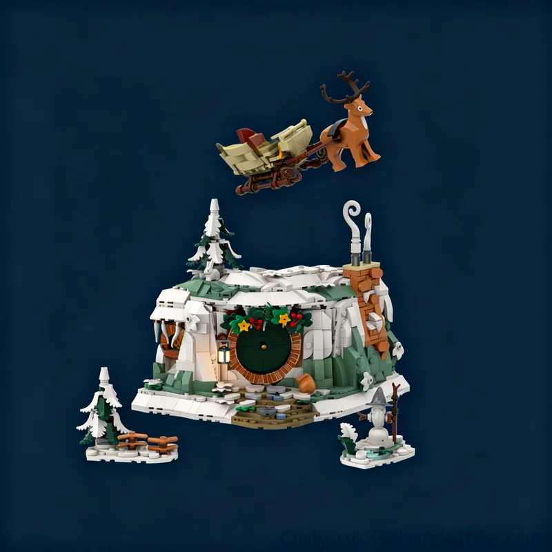 

Набор для сборки MOC «Хоббитон: Рождественский адвент-календарь» (1478 деталей), модель по мотивам «Властелина колец», конструктор, рождественский подарок, игрушка-конструктор