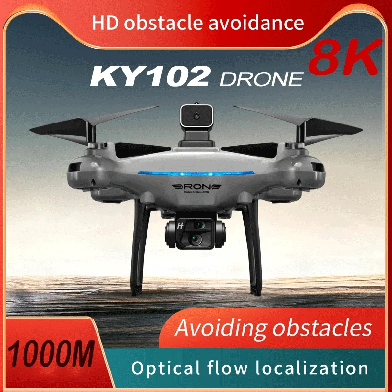 Profissional Dual-Camera Fotografia Aérea Drone, Evitar obstáculos, Fluxo Óptico, Quatro Eixos RC Aviões, 8K, 4K, 360, Novo, KY102, 2024