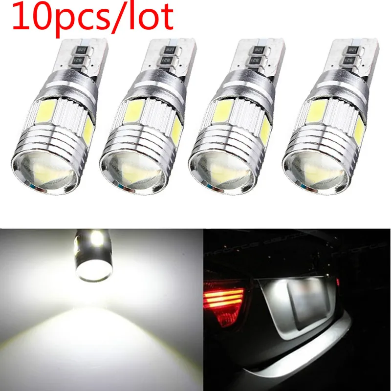 

10pcs/lot 5630 6SMD LED Turn Signal Bulb Canbus Auto Interior Dome Reading Light Wedge Side Parking Reverse Brake Lamp