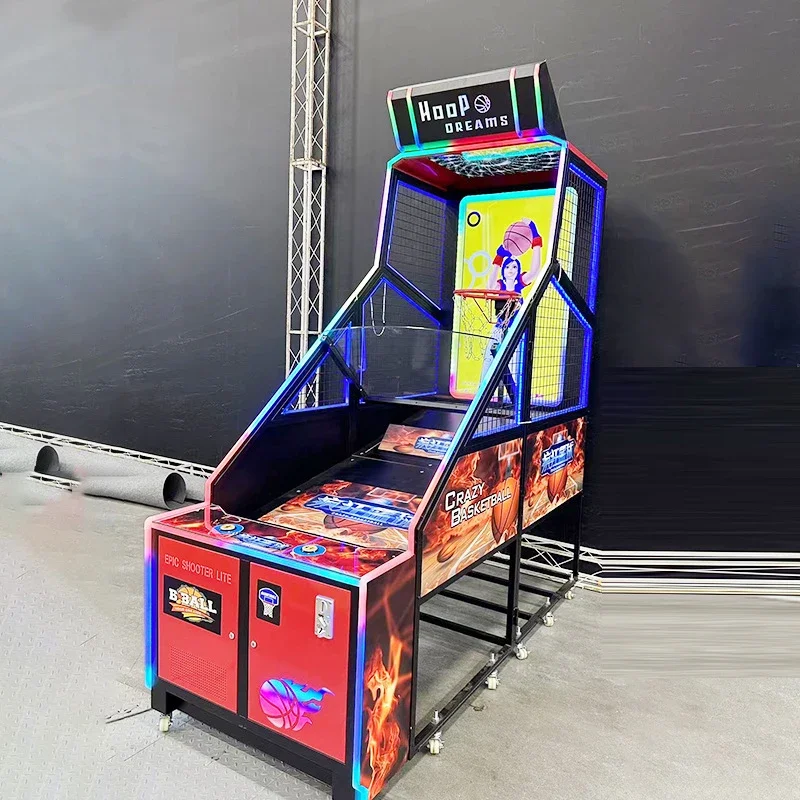 Outdoor Amusement Park Automatic Arcade Basketball Ring Shooting Machine Hot Buy 55 Inch Screen Arcade Basketball Game Machine