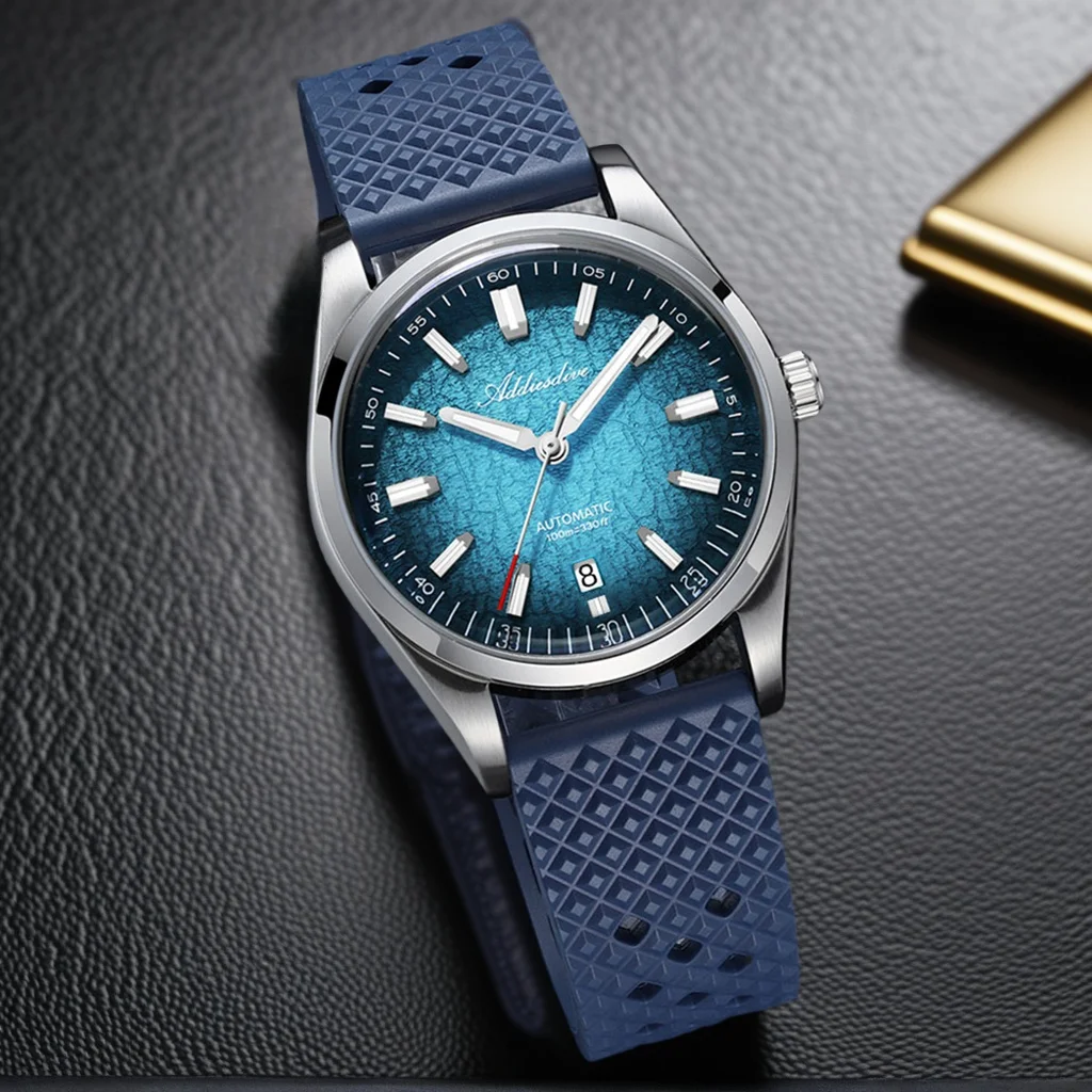 

ADDIESDIVE New 39mm Automatic Watch Men 8215 Mechanical Domed Glass 316L Stainless Steel Luminous 200m Waterproof Wristwatch