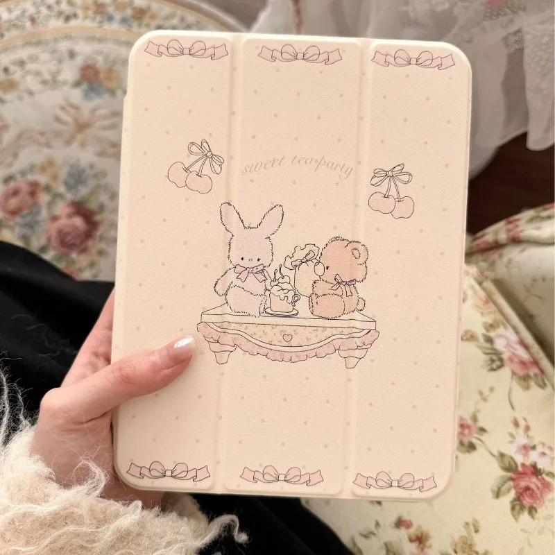 Spring Rabbit Smart Stand Case Cover for IPad10.2 7th 8th 9th 9.7 5/6 Mini 6 8.3 Air 10.5 10th 10.9 Air11/13 Pro12.9 A16 11 2025