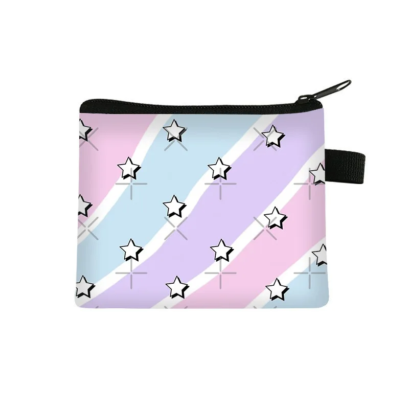 New Star Pattern Student Coin Purse Cartoon Cute Earphone Bag Mini Zipper Coin Wallet Women's Wallet Card Wallet Cardholder