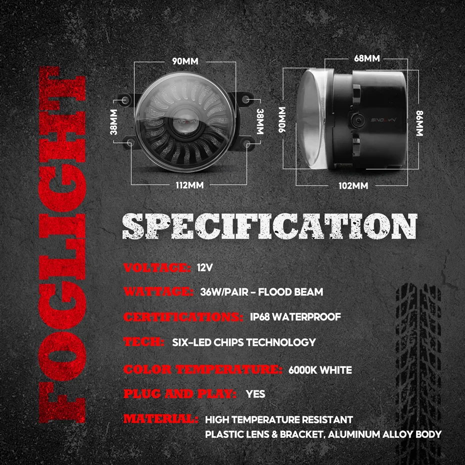 3.5 Inch LED Fog Lights For Toyota Corolla/Yaris/Hilux/Land Cruiser/Camry/Fortuner Turn Signal Fog Projector Lens Car Accessory