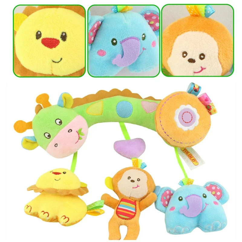 Juguetes para bebé, búho, pájaro, lindos animales de dibujos animados, muñeco de peluche, sonajeros educativos para edades tempranas, cama colgante, cochecito, regalo colgante