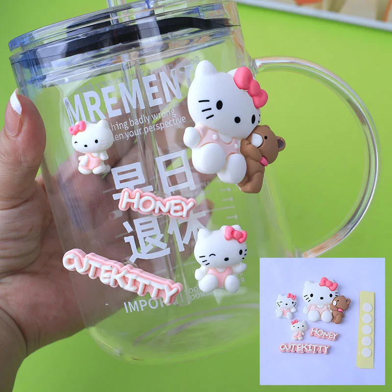 Kawaii Sanrio Phone Case DIY Accessories Hello Kitty Culomi Melody Cinnamon Dog 3D Resin Water Cup Decoration Accessories