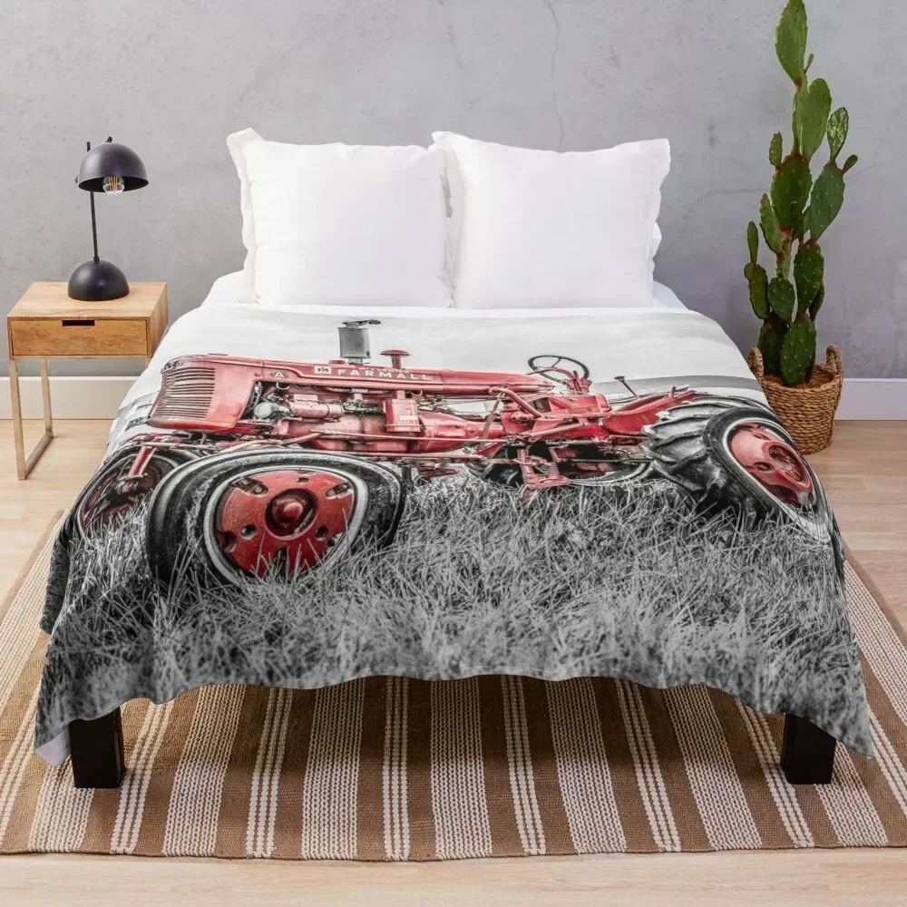 

A Tractor Color Isolation Throw Blanket