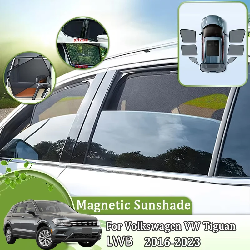 

Автомобильные магнитные солнцезащитные козырьки для Volkswagen VW Tiguan Allspace L LWB 5-местный MK2 2018-2023, солнцезащитные козырьки, защита конфиденциальности