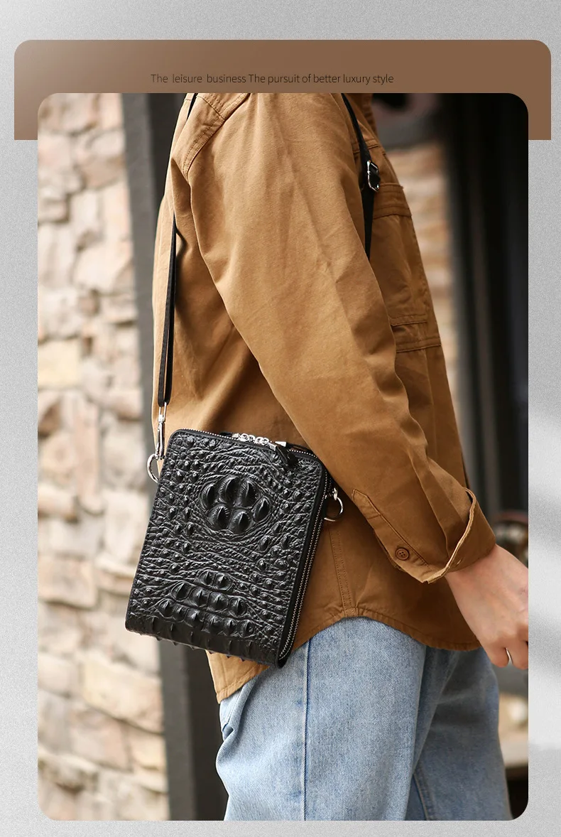 

Men's high-quality PU leather Shoulder Bags business double zipper design crossbody bags for man sacoches hommes сумка 가방 Bolsas