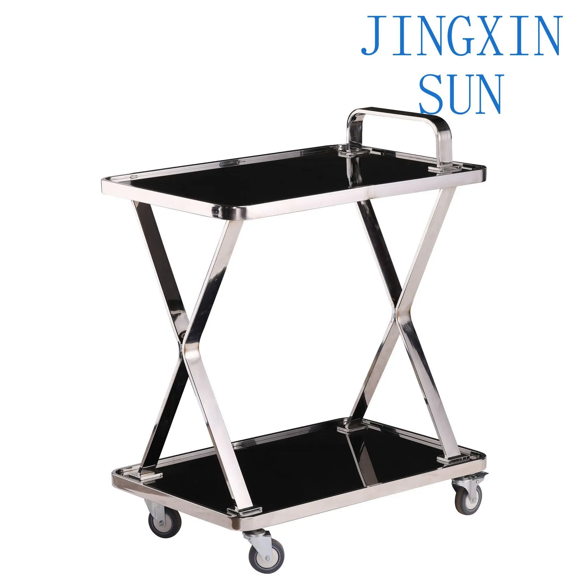 Manufacturer customized stainless steel solid wood hotel food delivery service car light luxury three-layer dim sum wine