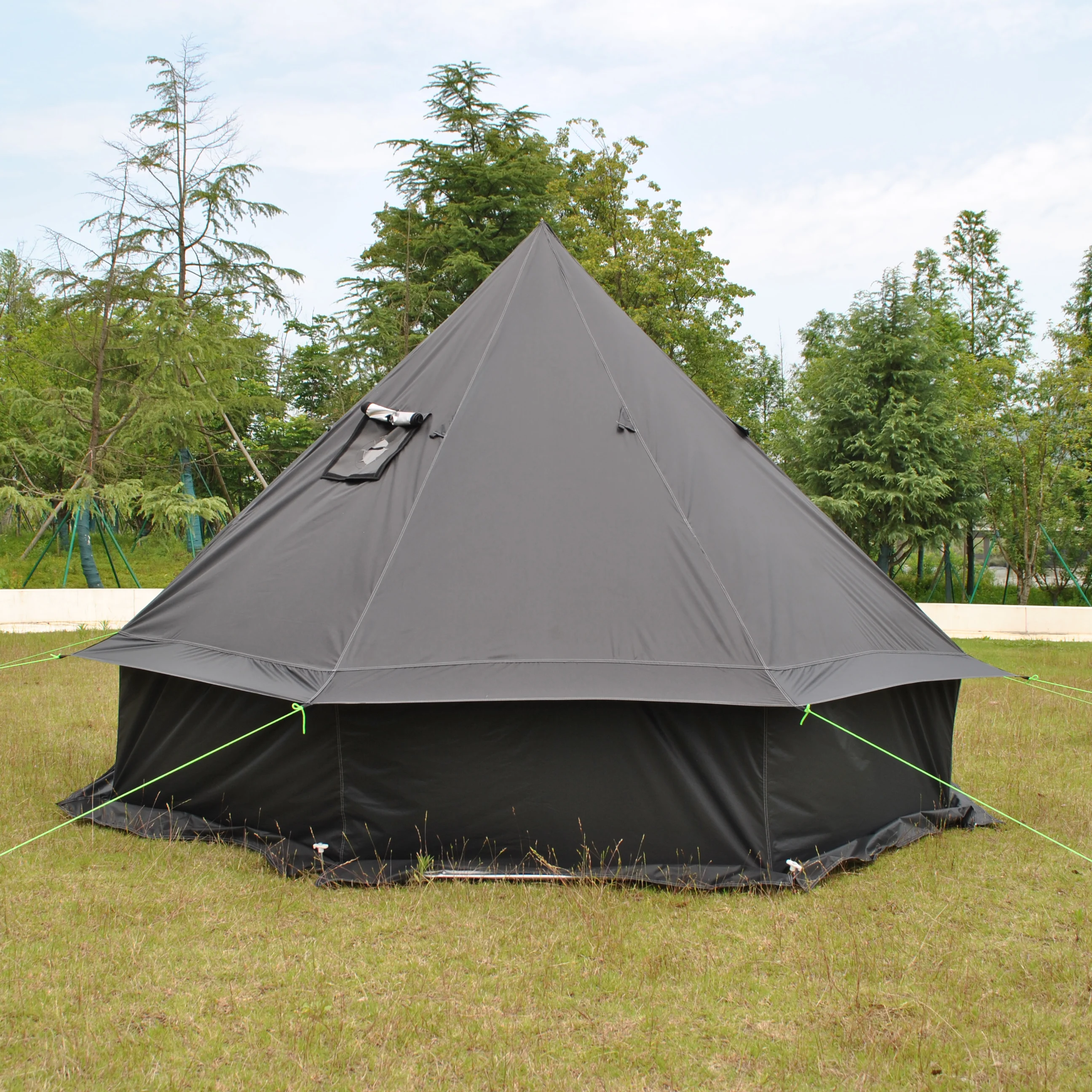 خيمة جرس، يورت مع مقبس موقد، خيمة حائط قابلة للتنفس ومقاومة للماء وقابلة للتنفس، ملاءة أرضية قابلة للفصل لحفلات التخييم