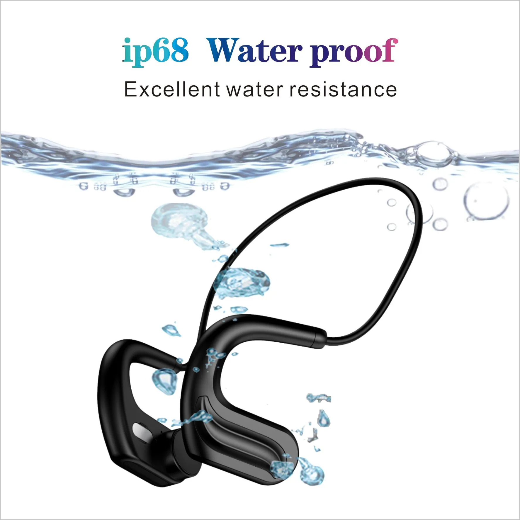 

Wireless Bone Conduction Swimming Bluetooth Earphones IP68 Deep Waterproof Built In 32GB Memory Magnetic Charging Headphones MP3