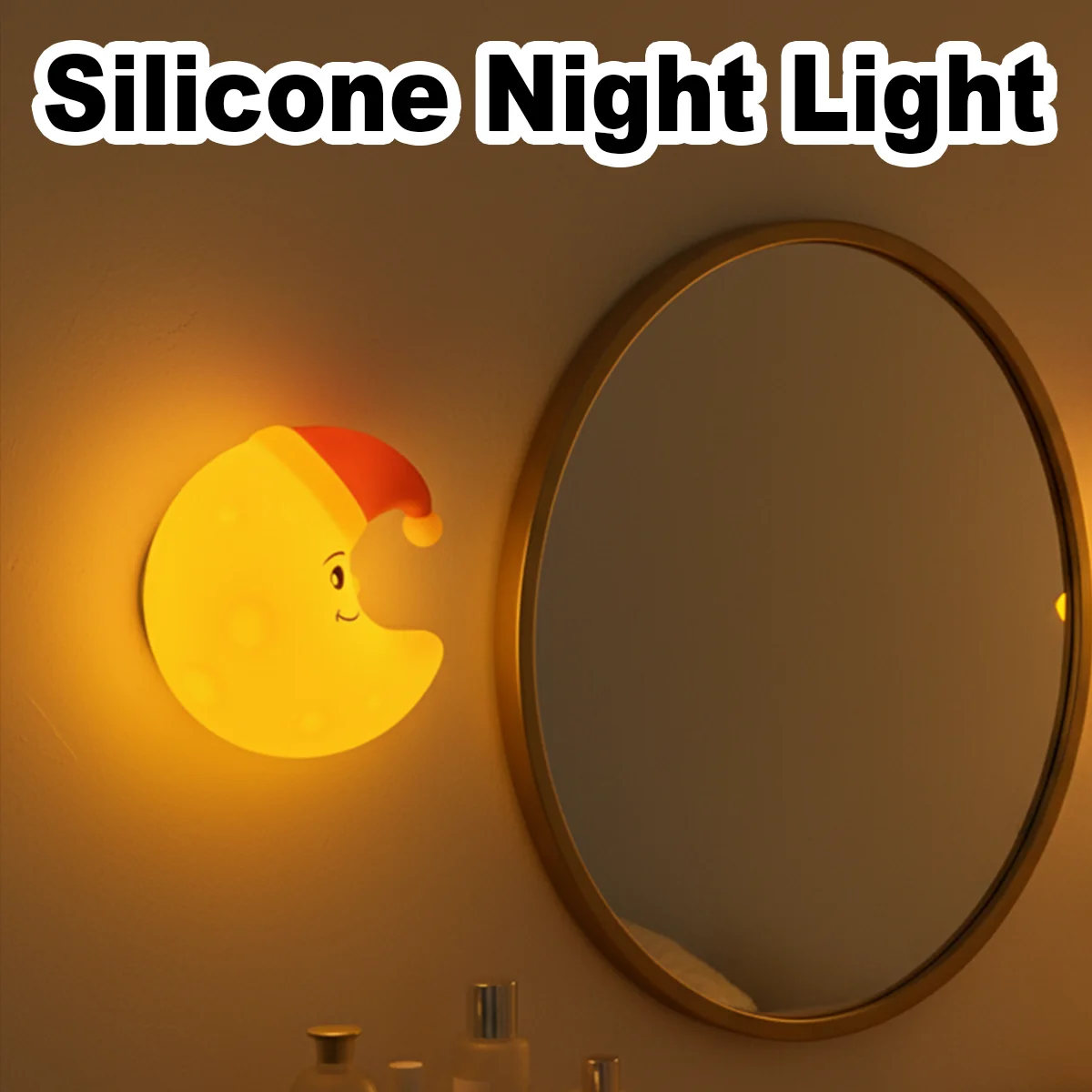 

Перезаряжаемый силиконовый светодиодный ночник, настенный светильник, детская луна с регулируемой яркостью, милый спальный портативный светильник для спальни, декоративный монтаж