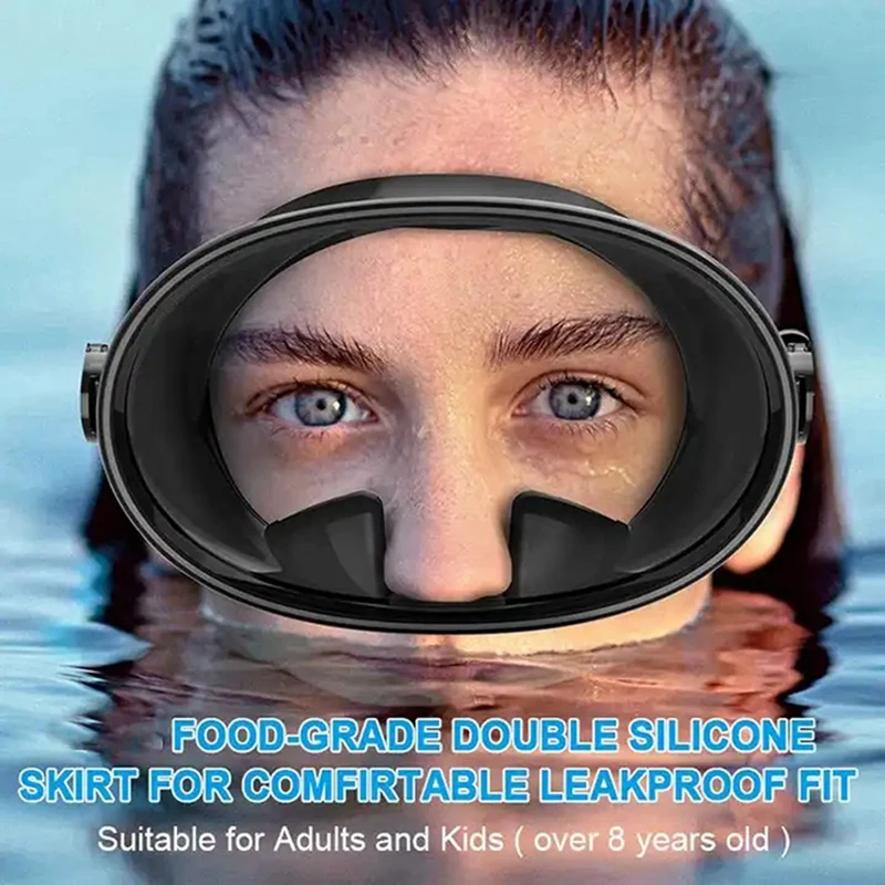 Occhiali da immersione HD Field Of Vision occhiali impermeabili antiappannamento in Silicone antideflagranti maschere da immersione gratuite retrò nero + trasparente