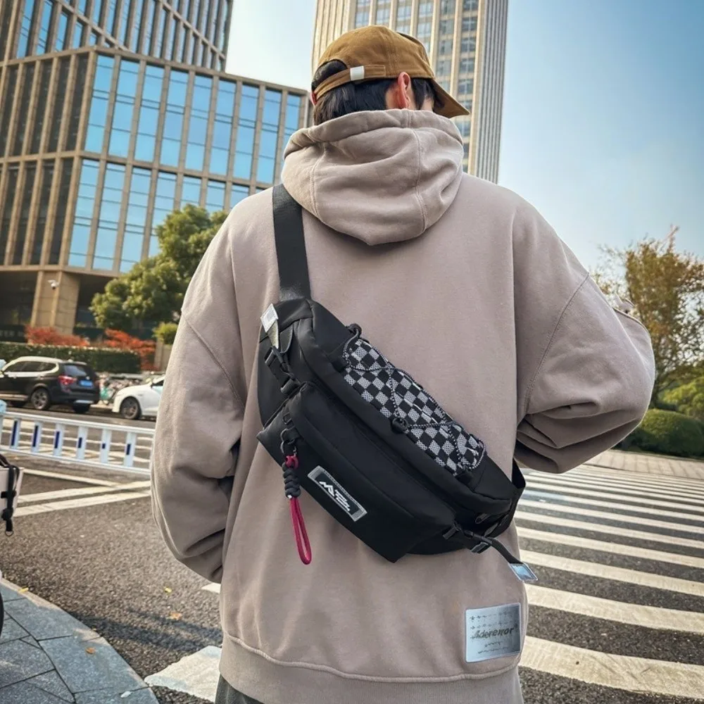 

Portable Casual Men's Chest Bag Waterproof Commuting Nylon Shoulder Bag Lightweight Breathable Crossbody Fanny Pack Unisex