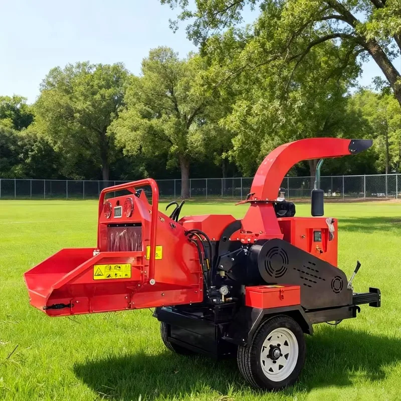 

Wood Chipper 5 Inch Self Feeding Tracked Mulcher Shredder Garden Nursery Branch Crusher Portable High Quality Chips Making