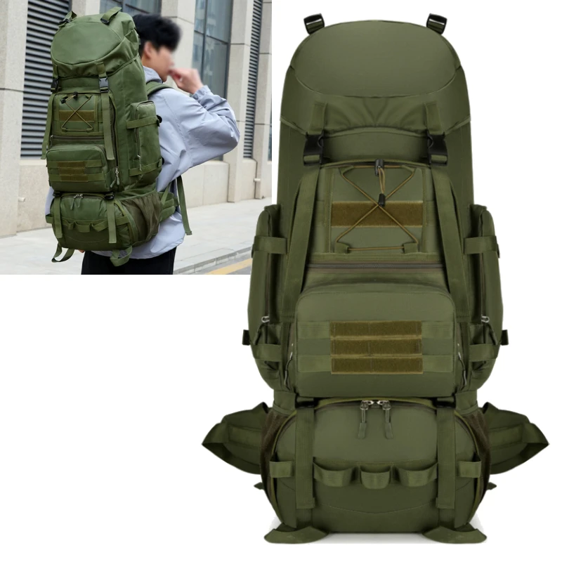 

Tactical Climbing Backpack Large Capacity Outdoor Trekking Hiking Mountaineering Camping Bag Travel Sports Luggage Trip Rucksack