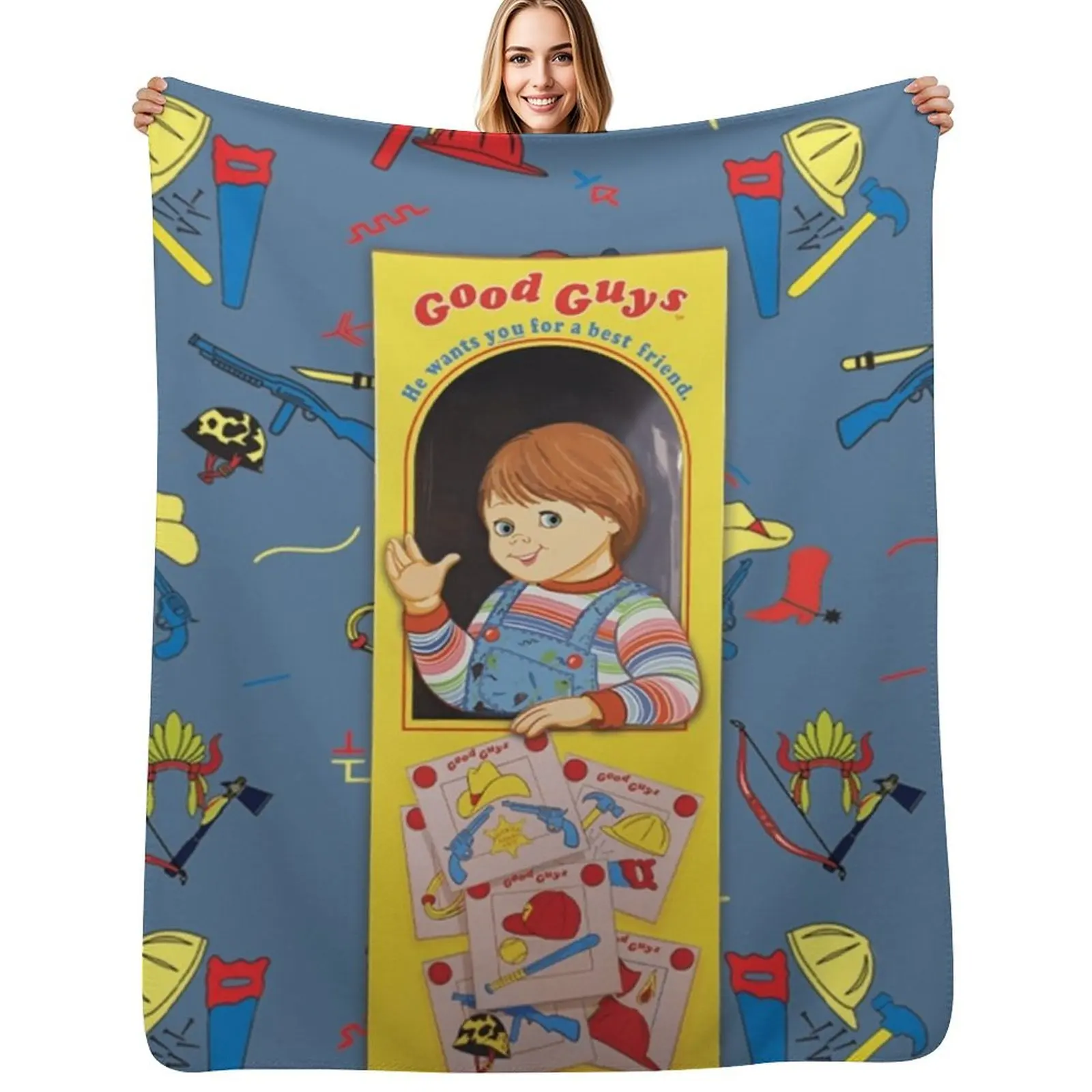 

The Good Guys - Childs Play ft. Chucky Throw Blanket Comforter Nap Beautifuls warm for winter Blankets