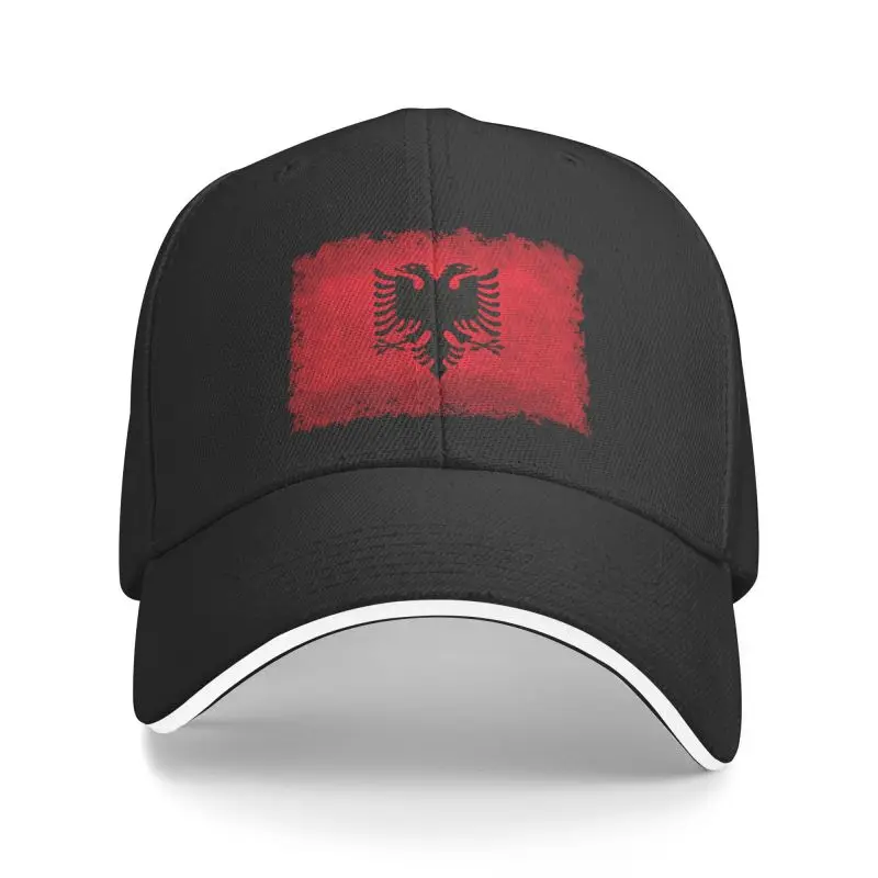 Personalized Albanian Flag With Torn Edges Baseball Cap Sports Men Women's Adjustable Patriotic Albania Love Dad Hat Spring