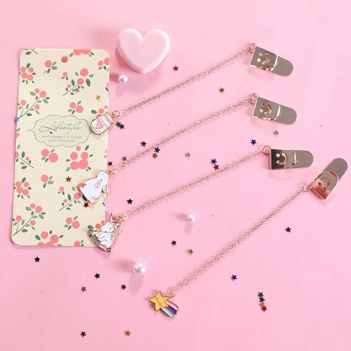 Cartoon Metalen Bladwijzer Schattige Hanger Student Map Pagina 'S