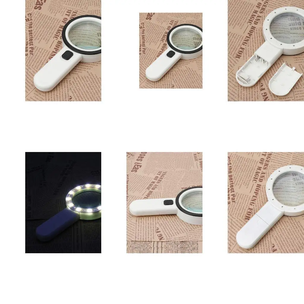 

Y1UD 30X Lighted Glass Large Handheld Illuminated Reading Magnifier Gift