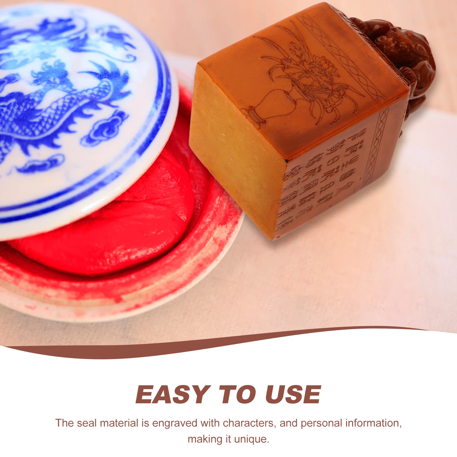 

Tianhuang Stone Seal Chinese Ink Painting Plate Stamp Custom Brown Letter