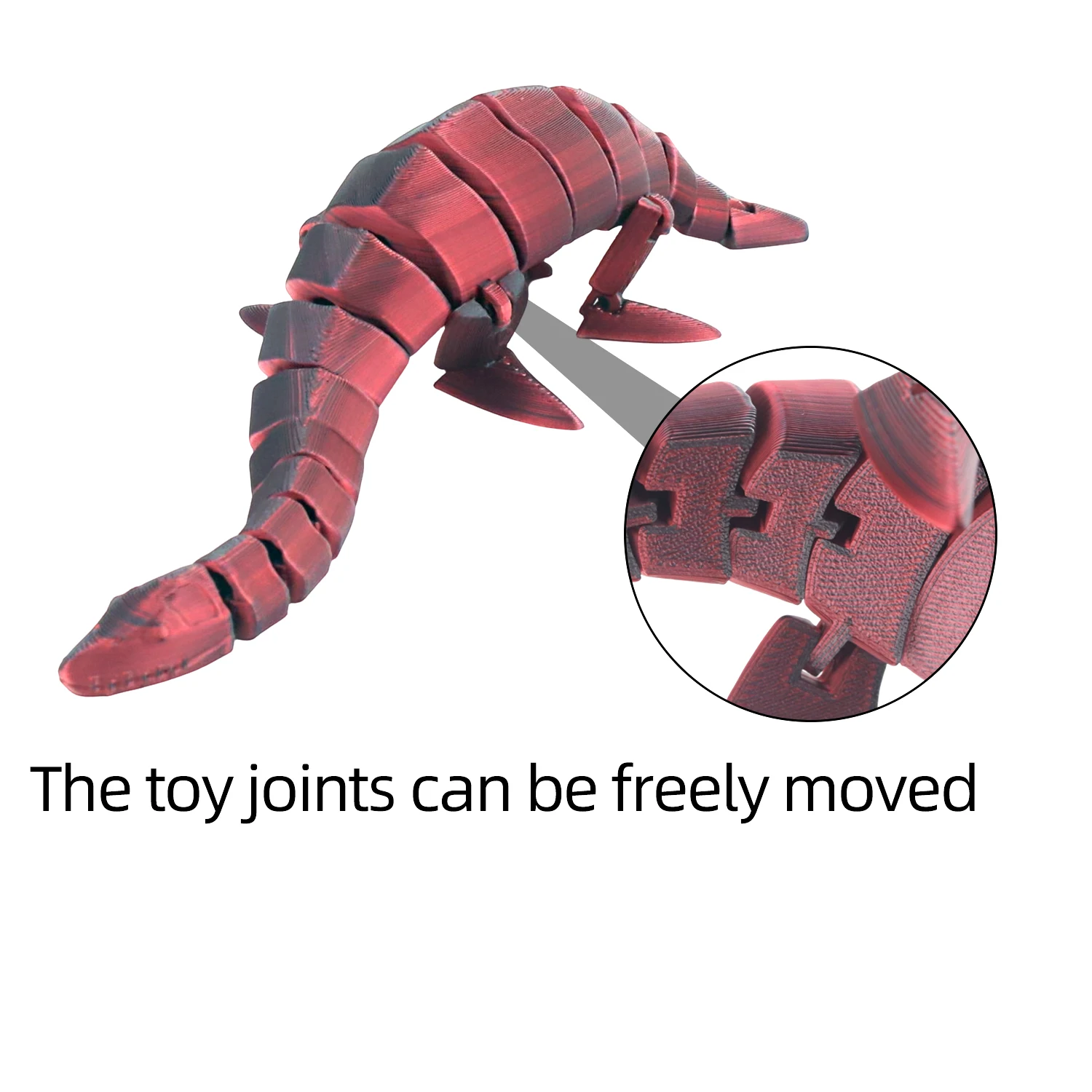 تنين طويل العنق مطبوع ثلاثي الأبعاد، لعبة متحركة مشتركة، زخرفة تنين جديدة، هدية مزخرفة