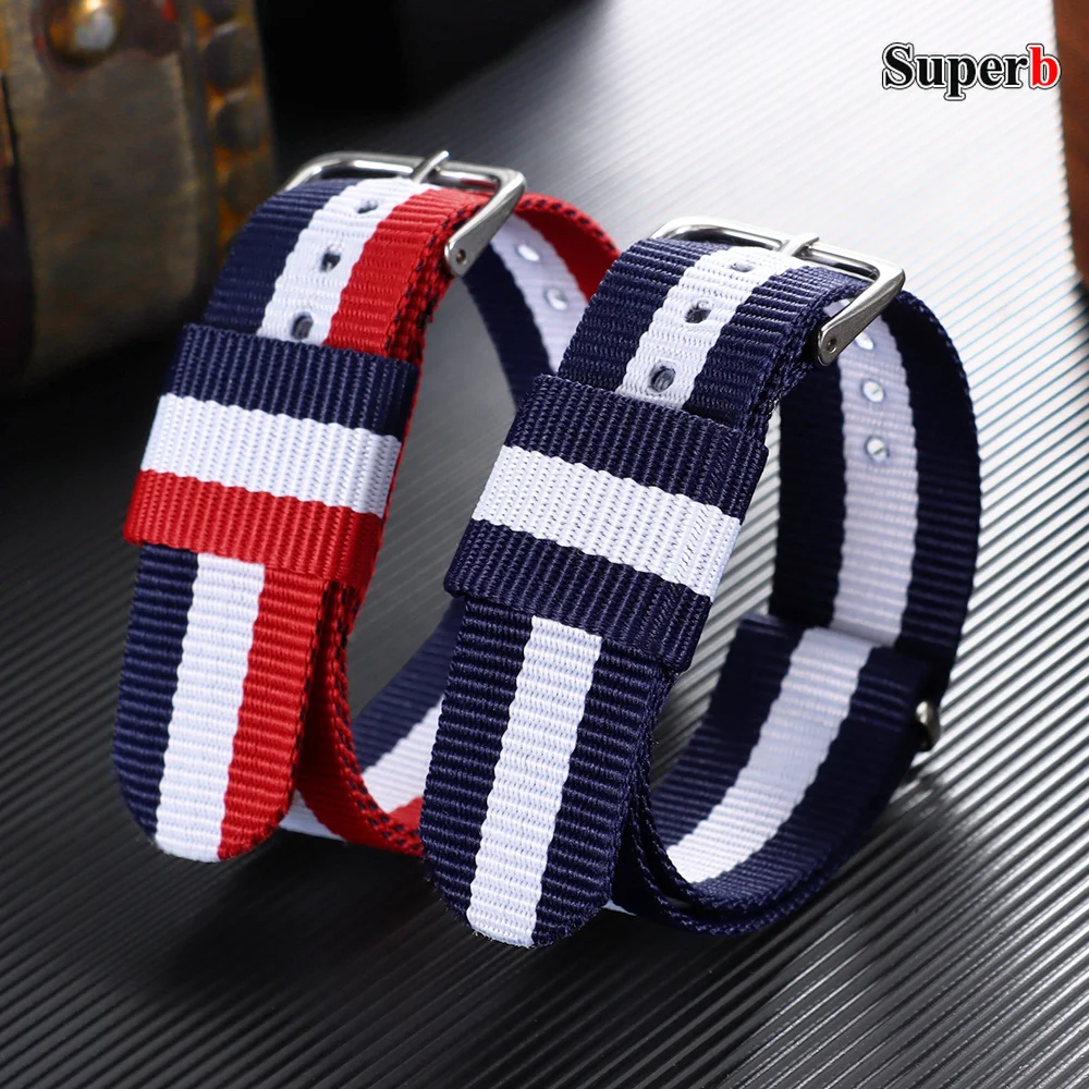 

Nylon Watch Strap 16/18/20mm Business Band Universal Canvas Bracelet for Men Women's Weave Wristband One Piece Loop Watch Band