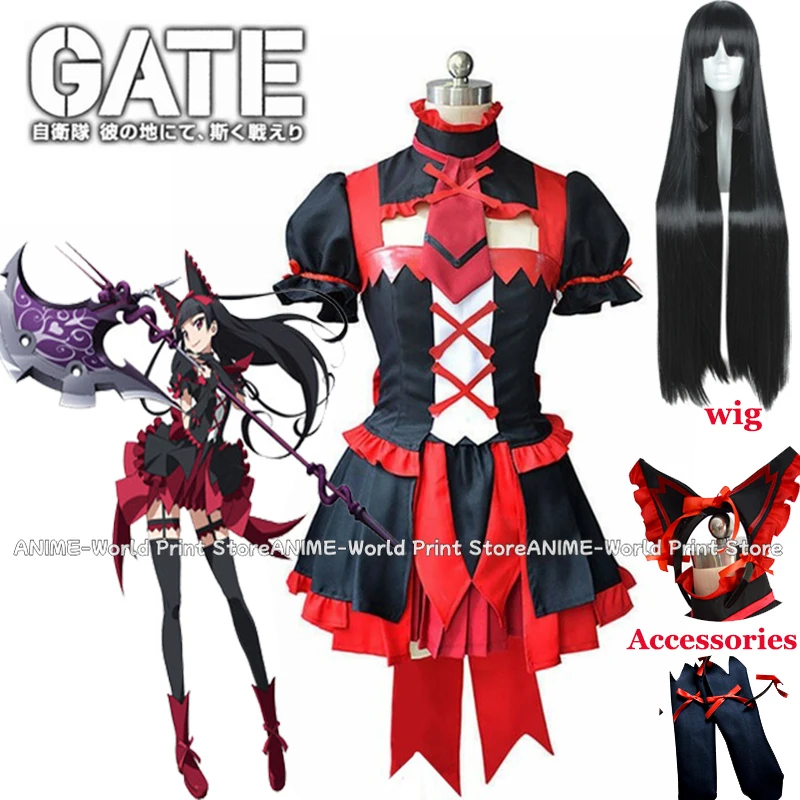 《Custom Size》GATE Rory Mercury Fancy Dress Short Sleeve Tops Skirt Uniform Outfit Anime Halloween Cosplay Costume